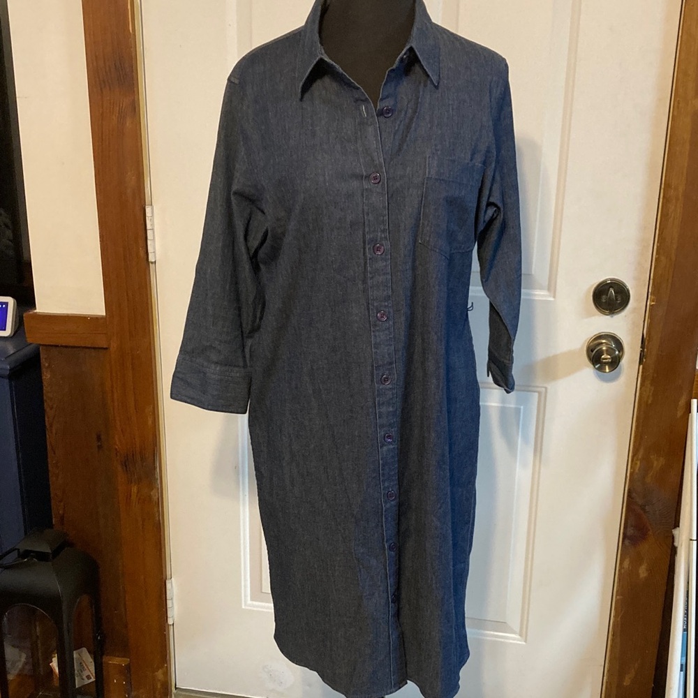 L.L. Bean Dark Blue Long Sleeve Dress